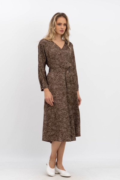 Шифонова сукня міді довжини коричневого кольору Кілена 02