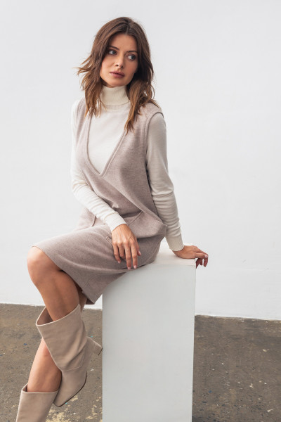 Сарафан з трикотажу бежевий Емелі Сарафан з трикотажу бежевий Емелі