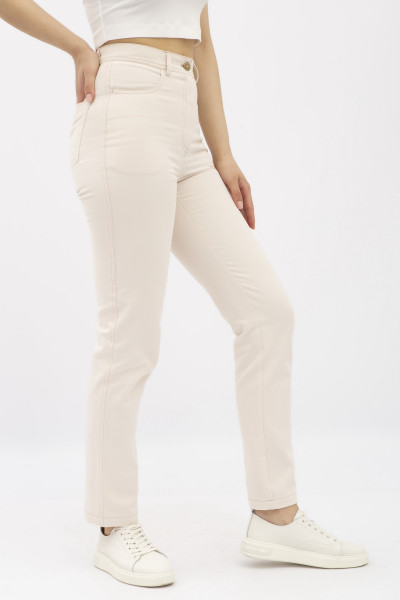 Бежеві штани в стилі денім з котону Сторі 04