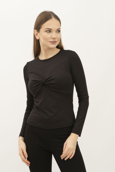 Лонгслів з довгим рукавом чорний Каян