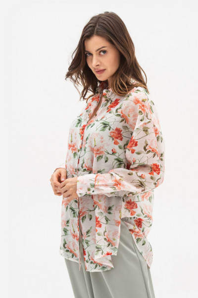 Блуза -  сорочка з квітковим принтом Даніра