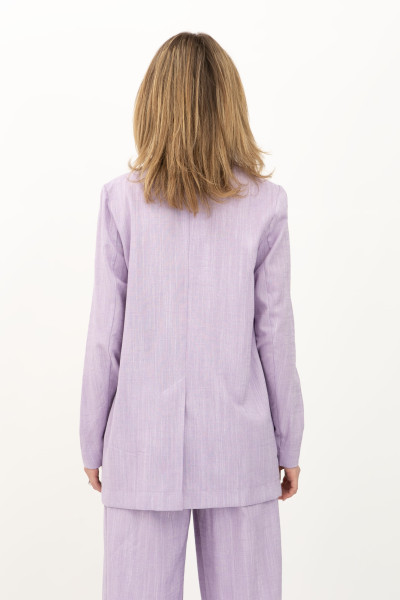 Лляний однобортний жакет бузковий Меларі 16