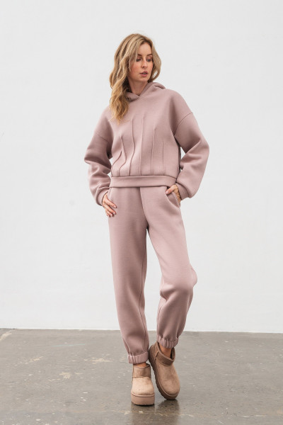 Трикотажні штани пудрового кольору Делін 03