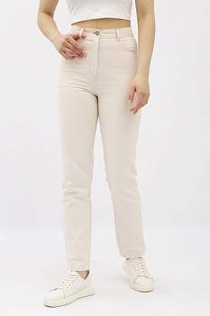 Бежеві штани в стилі денім з котону Сторі 04