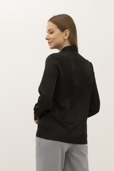 Блуза з шифону прямого силуету чорна Флуро 02