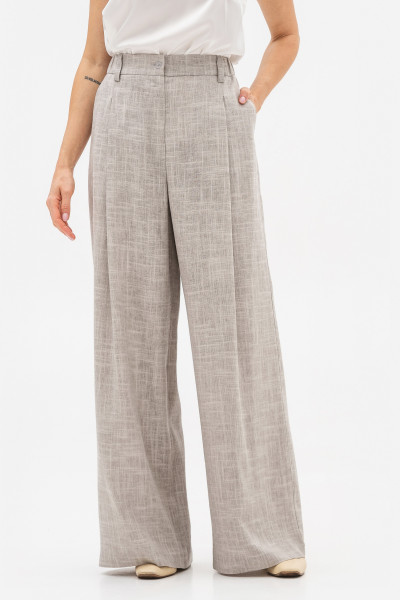 Лляні брюки палаццо сірого кольору Естрія