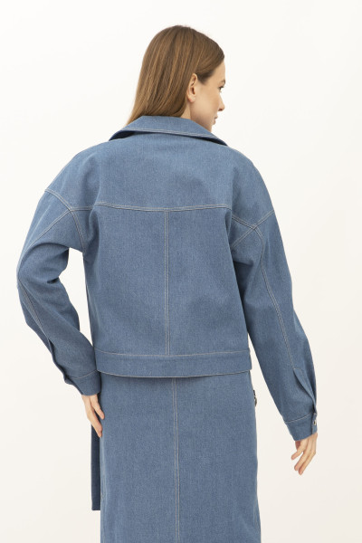 Куртка денім світло блакитного кольору укорочена Адагер 1