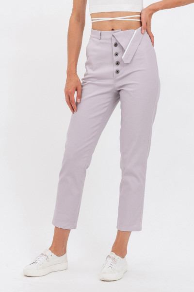 Сірі жіночі штани з високою посадкою з котону Роксен