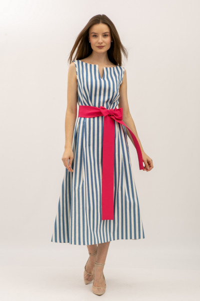 Сукня силуету трапеція довжини міді синього кольору Корала Сукня силуету трапеція довжини міді синього кольору Корала