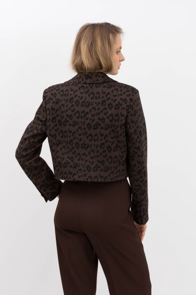 Жакет-кроп з коричневим леопардовим принтом Феліса