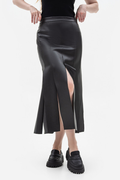 Спідниці з екошкіри чорного кольору Турія