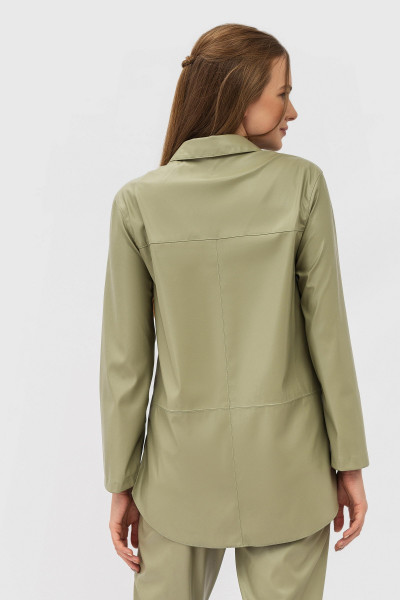 Подовжена сорочка прямого крою зеленого кольору Сіфре 03