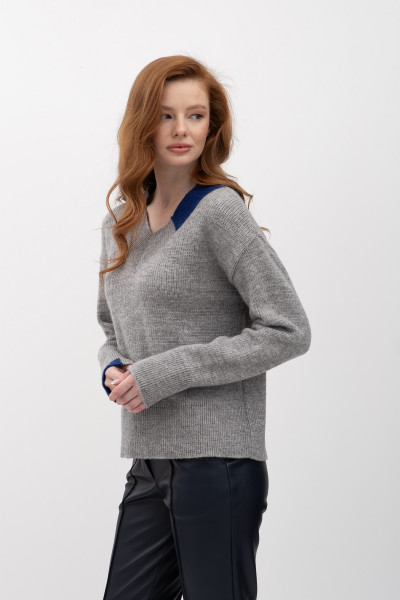 Жіночий джемпер сірого кольору з V-подібним вирізом 25207500