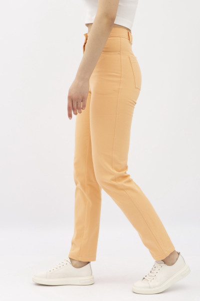 Штани в стилі денім з котону теракотового кольору Сторі 03