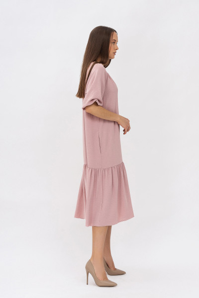 Сукня трапеція бежевого кольору вільного крою з шифону Бленк 03 Сукня трапеція бежевого кольору вільного крою з шифону Бленк 03