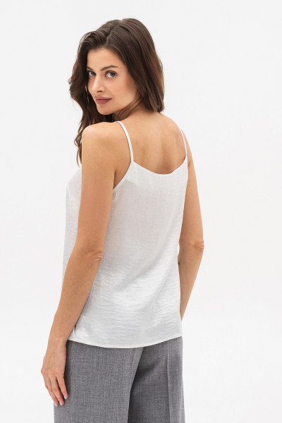 Жіноча майка  сріблястого кольору з шифону на бретелях Граян 05