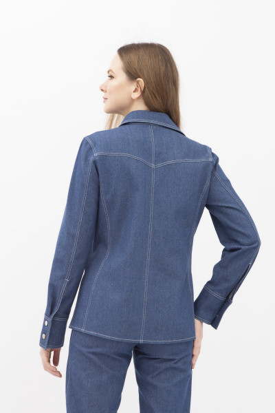 Сорочка приталена синя Азука