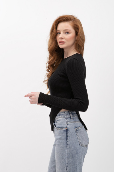 Джемпер трикотажний чорного кольору 25205100