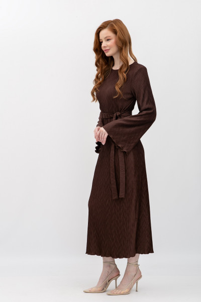 Шифонова сукня коричневого кольору Сандал 02 Шифонова сукня коричневого кольору Сандал 02