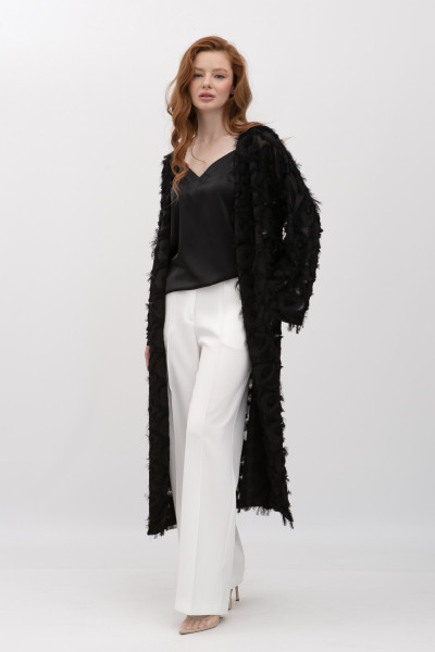 Жіночий кардиган з розрізами чорного кольору Ваніла