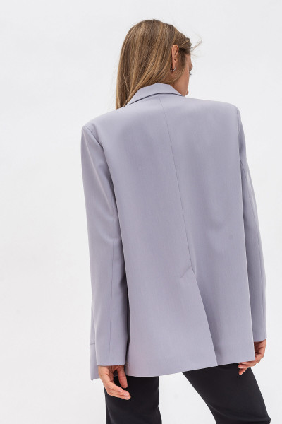 Класичний жіночий жакет на два гудзики сірого кольору Пейсі 02