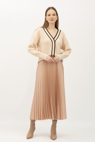 Спідниця гофре бежевого кольору Теріл 009