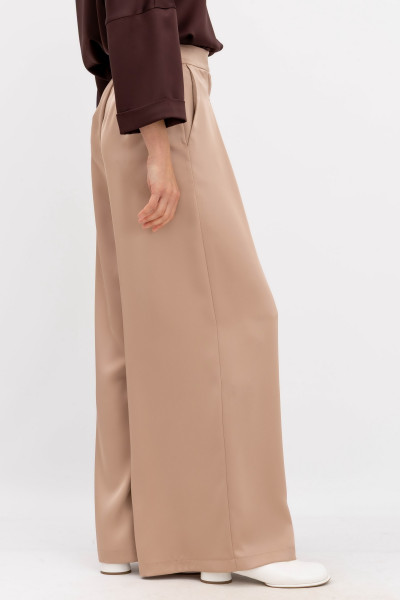 Шовкові брюки палаццо бежевого кольору Бланш 01