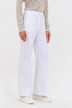 Класичні жіночі штани прямого крою з котону молочного відтінку Іберія