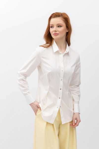 Класична котонова блуза білого кольору Тенат 12