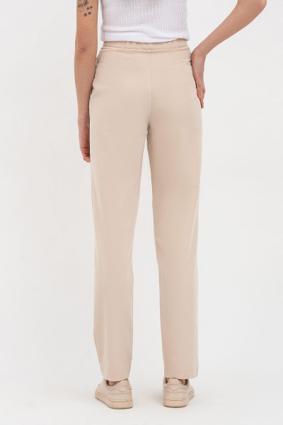 Жіночі штани бежевого кольору з костюмної тканини Аміка 2