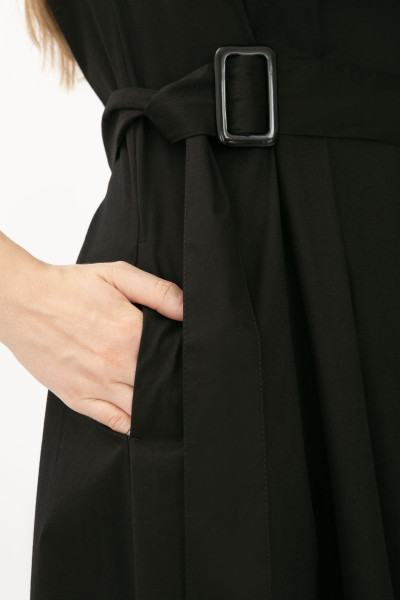 Чорна сукня міді силуету трапеція з мереживом по низу Вайлен Чорна сукня міді силуету трапеція з мереживом по низу Вайлен