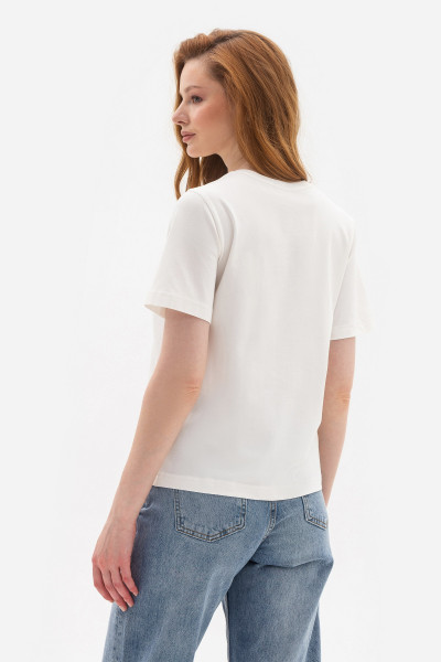 Трикотажна футболка молочного кольору Лаліса 17