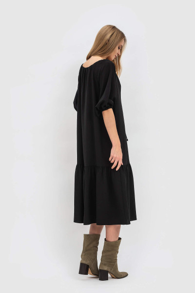 Сукня трапеція вільного крою з шифону чорна Бленк Сукня трапеція вільного крою з шифону чорна Бленк
