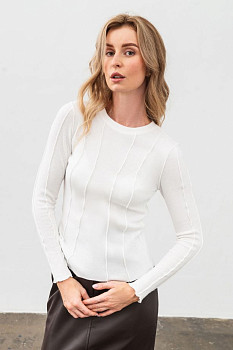 Білий  джемпер з трикотажу Фенті 01