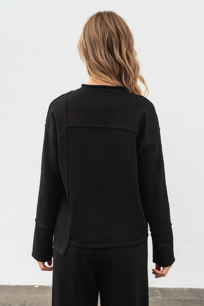 Світшот трикотажний чорний Терелі 02