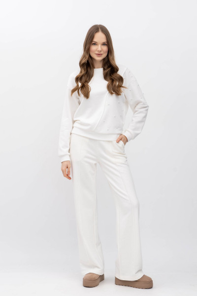 Базові трикотажні брюки молочного кольору Орсіна
