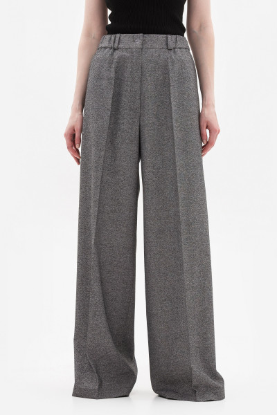 Брюки палаццо сірі з костюмної тканини Галея 01