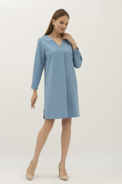 Жіноча блакитна сукня з декоративною складкою спереду Веста 202 Жіноча блакитна сукня з декоративною складкою спереду Веста 202