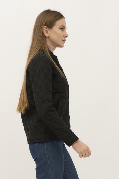Куртка зі стьобаної тканини чоного кольору Астея 03