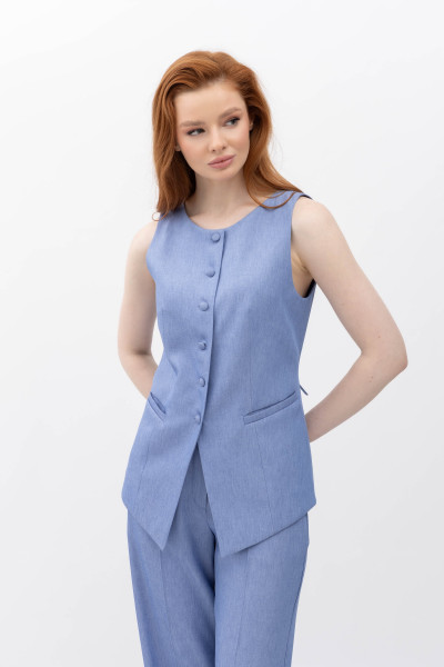 Жилет з костюмної тканини блакитного кольору Феліна 1