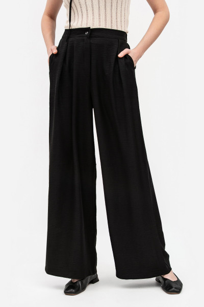 Брюки палаццо чорного кольору з вмістом льону Блекі 10