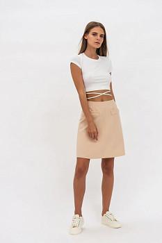 Жіноча міні-спідниця бежевого кольору Бріан