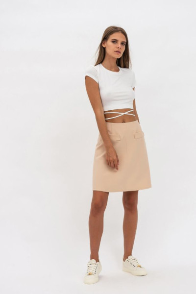 Жіноча міні-спідниця бежевого кольору Бріан