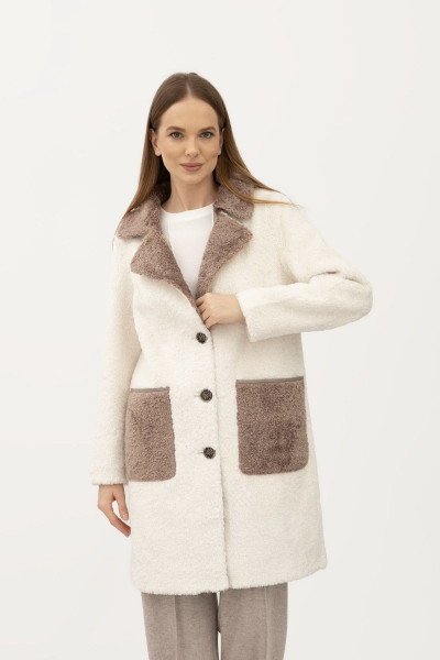 Двостороннє пальто однобортне молочного кольору 24107304