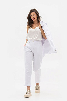 Брюки білого кольору з бавовни Зенера