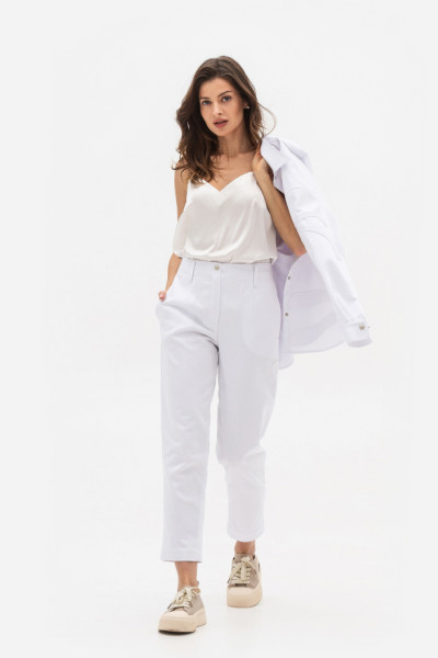 Брюки білого кольору з бавовни Зенера