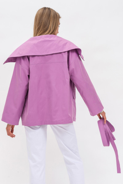 Двобортна жіноча куртка з плащової тканини бузкового відтінку Сібера
