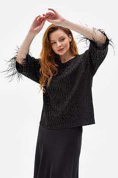 Трикотажний джемпер чорного кольору Леврес