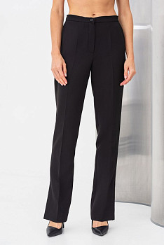 Чорні жіночі класичні брюки зі шліцею Агріна