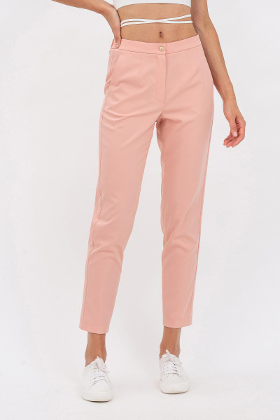 Літні жіночі штани прямого крою з високою посадкою з костюмної тканини Рітон